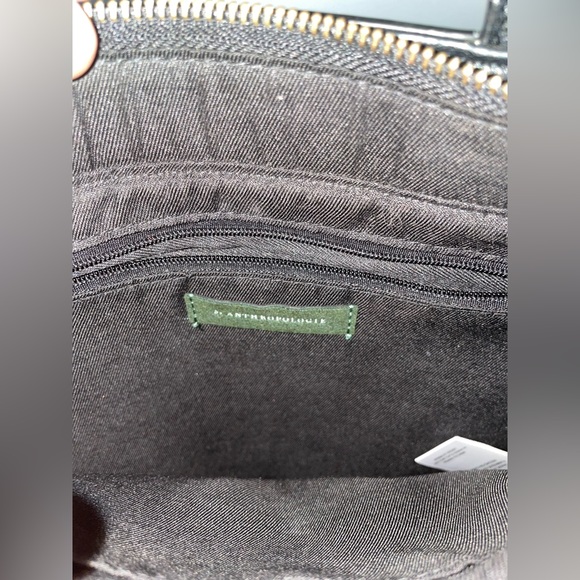 Anthropologie Faux Black Leather Tote Bag - Picture 4 of 4